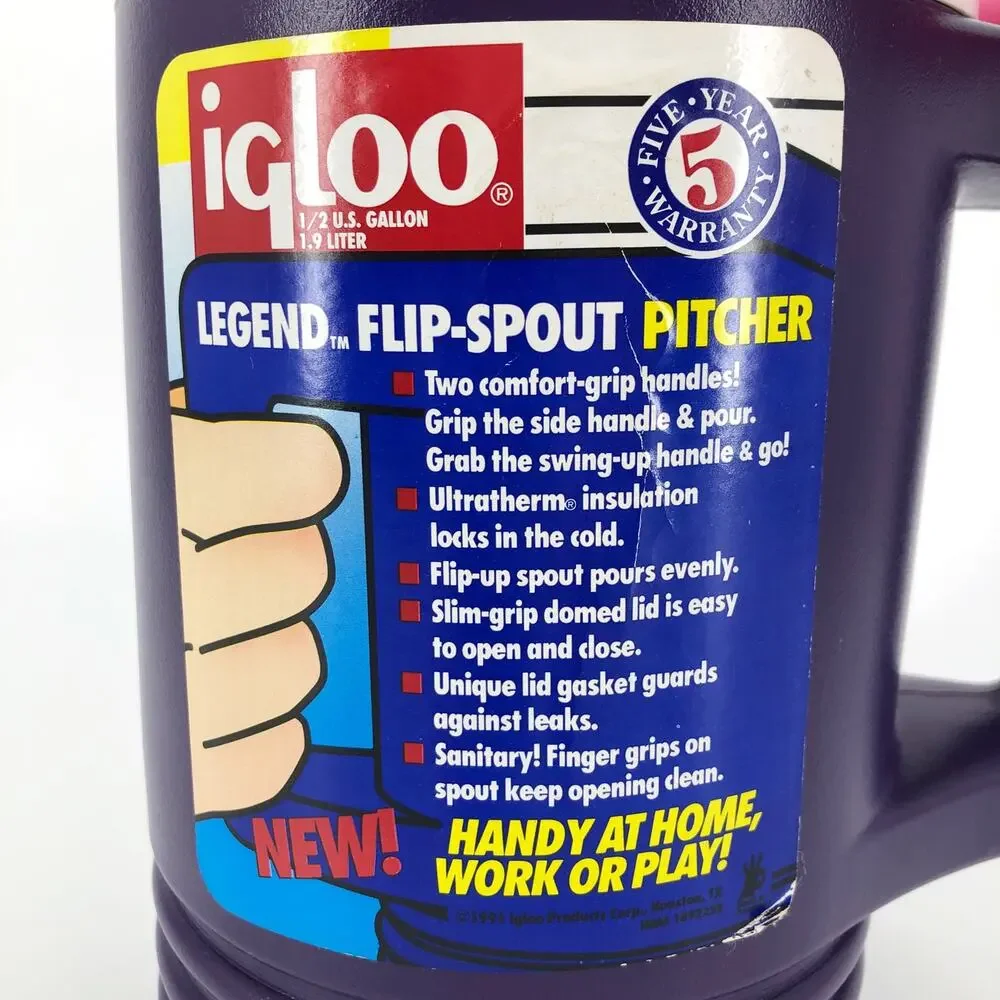 90s Igloo Legend Flip Spout Pitcher 1990s vintage SALE